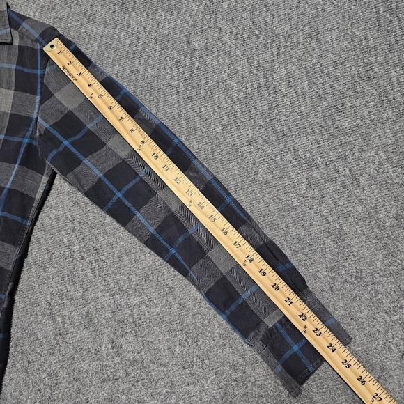 Hugo Boss Slim Fit Blue Gray Plaid Button Up Shirt Mens S Cotton Cashmere Blend - Picture 12 of 12